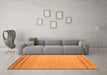 Machine Washable Solid Orange Modern Area Rugs in a Living Room, wshabs5050org