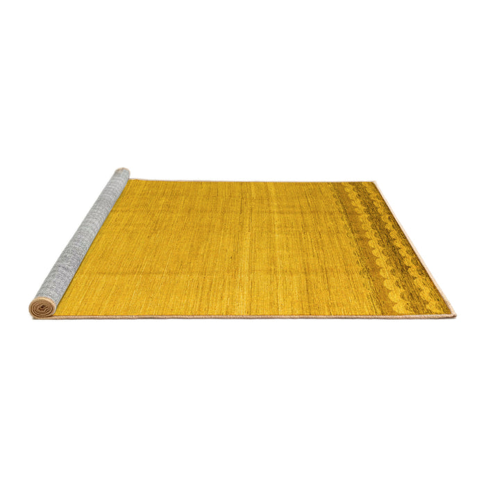 Sideview of Machine Washable Solid Yellow Modern Rug, wshabs5050yw