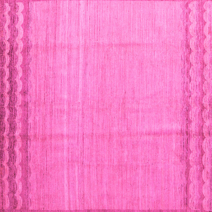 Square Machine Washable Solid Pink Modern Rug, wshabs5050pnk