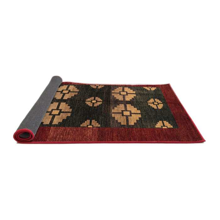 Sideview of Abstract Dark Red Modern Rug, abs5051