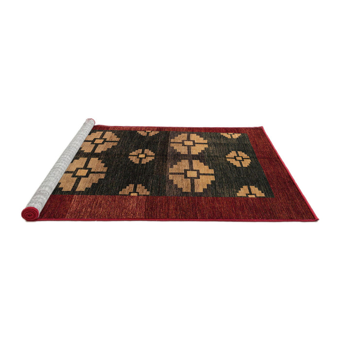 Sideview of Machine Washable Abstract Dark Red Rug, wshabs5051