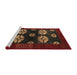 Sideview of Machine Washable Abstract Dark Red Rug, wshabs5051