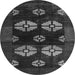 Round Machine Washable Abstract Gray Modern Rug, wshabs5051gry