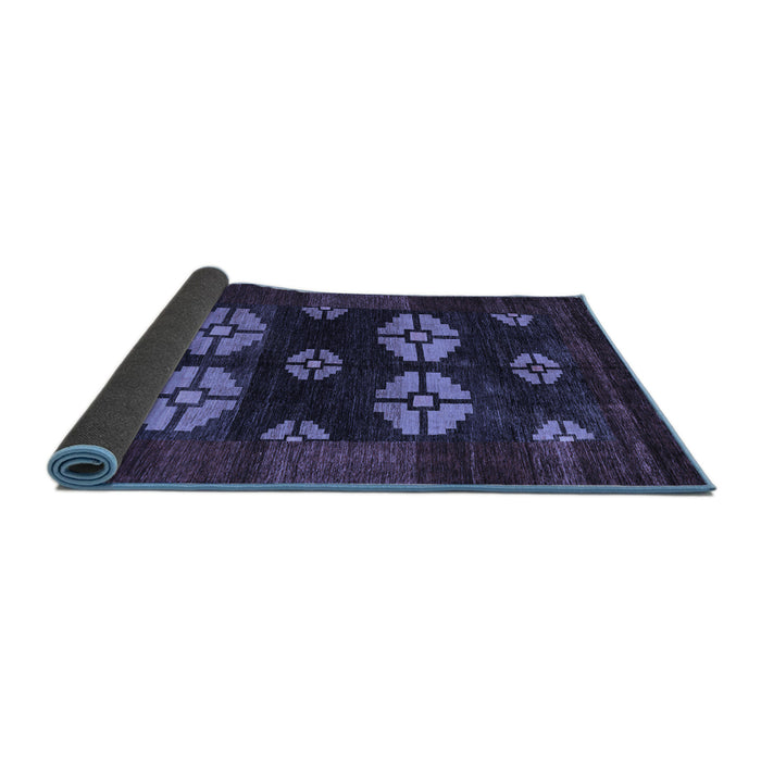 Sideview of Abstract Blue Modern Rug, abs5051blu