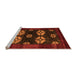 Sideview of Machine Washable Abstract Orange Modern Area Rugs, wshabs5051org