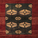 Square Abstract Dark Red Modern Rug, abs5051