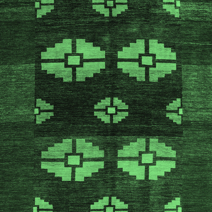 Machine Washable Abstract Emerald Green Modern Area Rugs, wshabs5051emgrn
