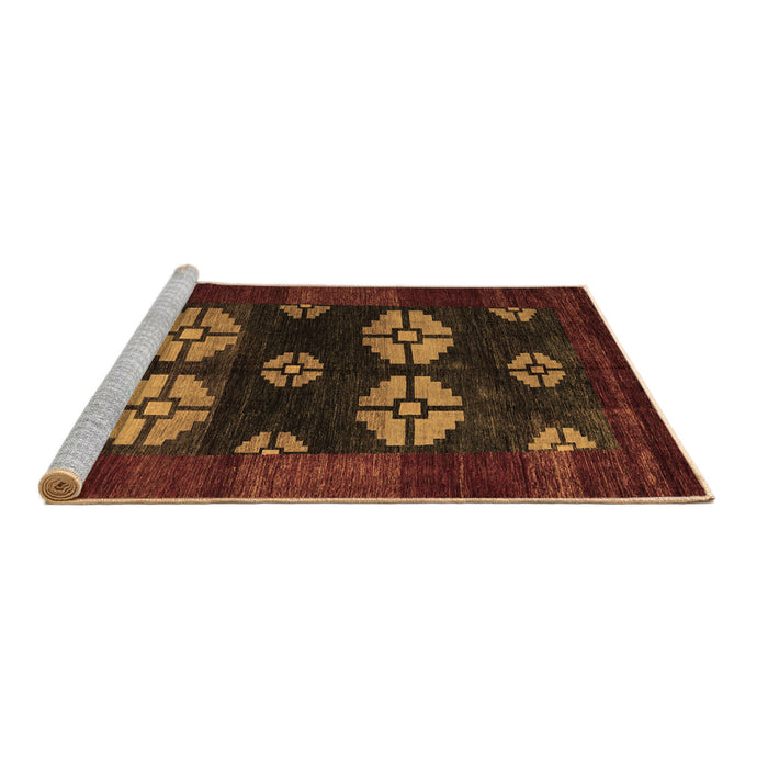 Sideview of Machine Washable Abstract Brown Modern Rug, wshabs5051brn
