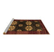 Sideview of Machine Washable Abstract Brown Modern Rug, wshabs5051brn