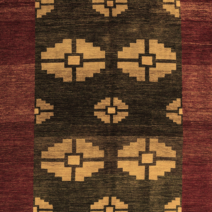 Machine Washable Abstract Brown Modern Rug, wshabs5051brn