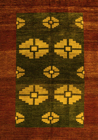 Abstract Yellow Modern Rug, abs5051yw