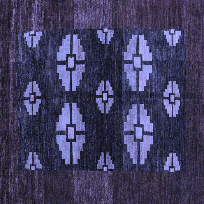 Square Abstract Blue Modern Rug, abs5051blu