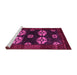 Sideview of Machine Washable Abstract Pink Modern Rug, wshabs5051pnk