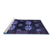 Sideview of Machine Washable Abstract Blue Modern Rug, wshabs5051blu