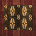 Square Abstract Brown Modern Rug, abs5051brn