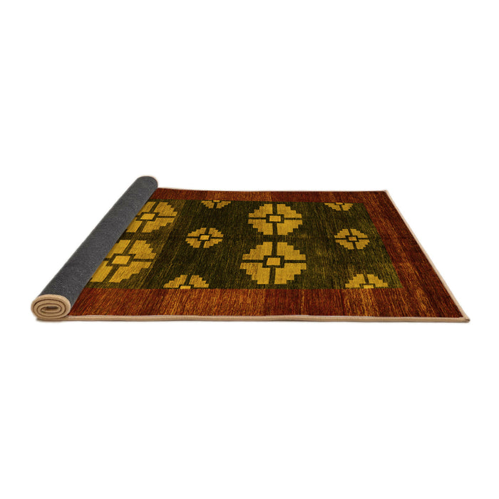 Sideview of Abstract Yellow Modern Rug, abs5051yw