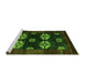 Sideview of Machine Washable Abstract Green Modern Area Rugs, wshabs5051grn