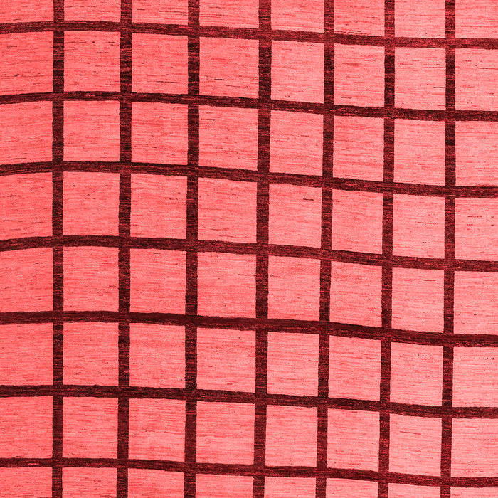 Machine Washable Checkered Red Modern Rug, wshabs5052red