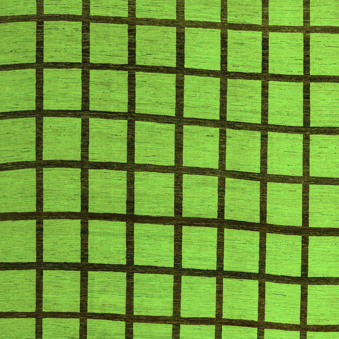 Machine Washable Checkered Green Modern Area Rugs, wshabs5052grn