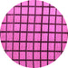 Round Machine Washable Checkered Purple Modern Area Rugs, wshabs5052pur