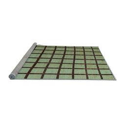 Sideview of Machine Washable Checkered Light Blue Modern Rug, wshabs5052lblu