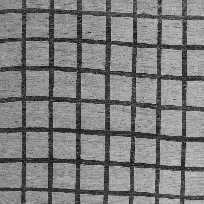 Machine Washable Checkered Gray Modern Rug, wshabs5052gry