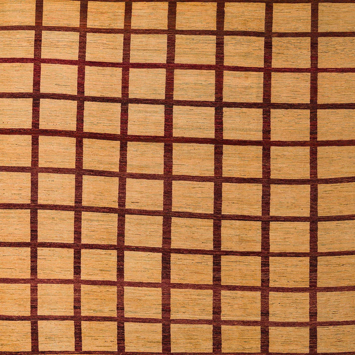 Square Machine Washable Abstract Dark Orange Rug, wshabs5052