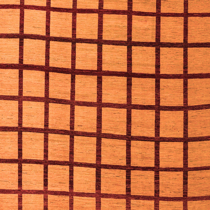 Machine Washable Checkered Orange Modern Area Rugs, wshabs5052org