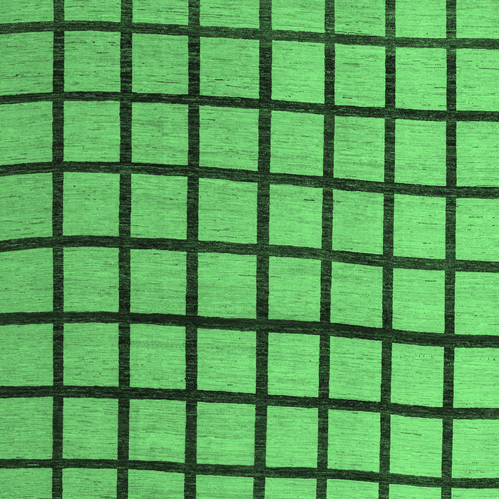 Machine Washable Checkered Emerald Green Modern Area Rugs, wshabs5052emgrn