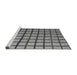 Sideview of Machine Washable Checkered Gray Modern Rug, wshabs5052gry