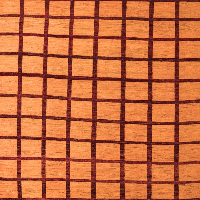 Square Machine Washable Checkered Orange Modern Area Rugs, wshabs5052org