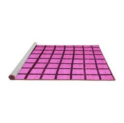 Sideview of Machine Washable Checkered Purple Modern Area Rugs, wshabs5052pur