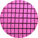 Round Checkered Purple Modern Rug, abs5052pur