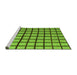 Sideview of Machine Washable Checkered Green Modern Area Rugs, wshabs5052grn