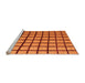 Sideview of Machine Washable Checkered Orange Modern Area Rugs, wshabs5052org