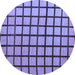 Round Machine Washable Checkered Blue Modern Rug, wshabs5052blu