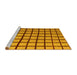 Sideview of Machine Washable Checkered Yellow Modern Rug, wshabs5052yw