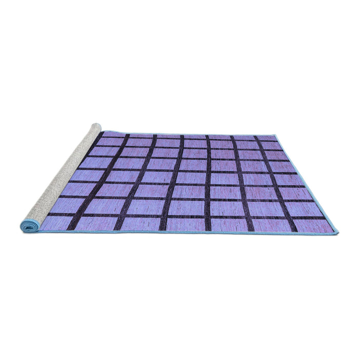 Sideview of Machine Washable Checkered Blue Modern Rug, wshabs5052blu