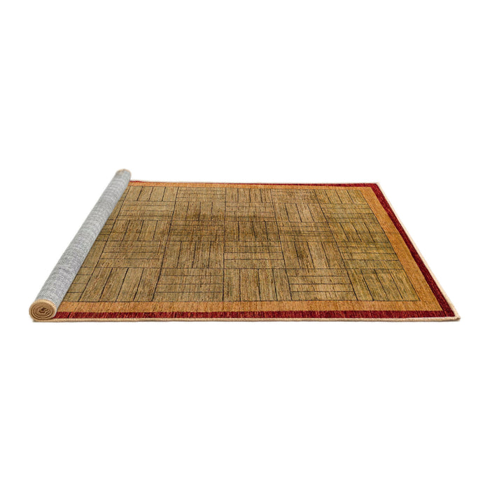 Sideview of Machine Washable Abstract Orange Rug, wshabs5053