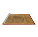 Sideview of Machine Washable Abstract Orange Rug, wshabs5053