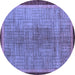 Round Machine Washable Abstract Blue Modern Rug, wshabs5053blu