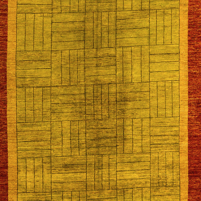 Machine Washable Abstract Yellow Modern Rug, wshabs5053yw