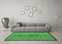 Machine Washable Abstract Emerald Green Modern Rug, wshabs5053emgrn