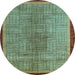 Round Abstract Light Blue Modern Rug, abs5053lblu