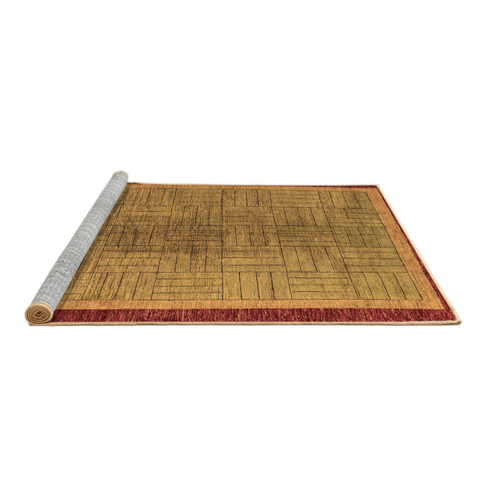 Sideview of Machine Washable Abstract Brown Modern Rug, wshabs5053brn