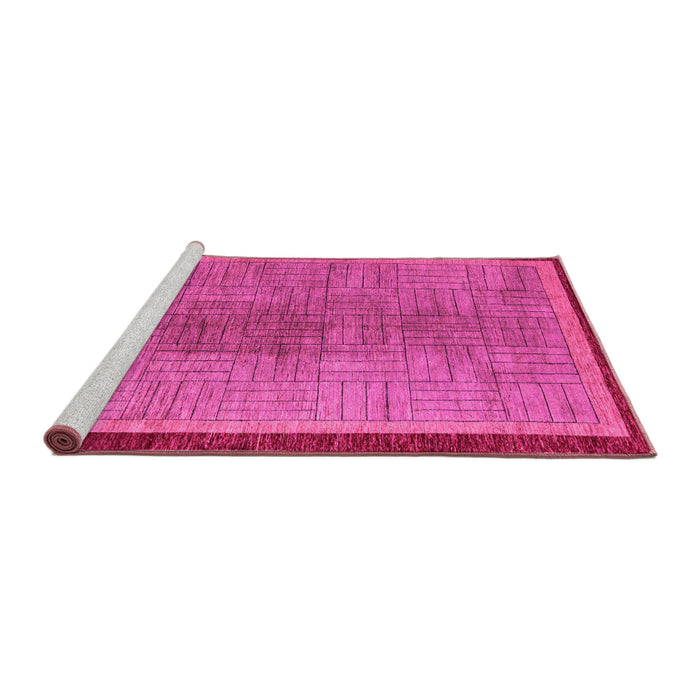 Sideview of Machine Washable Abstract Pink Modern Rug, wshabs5053pnk