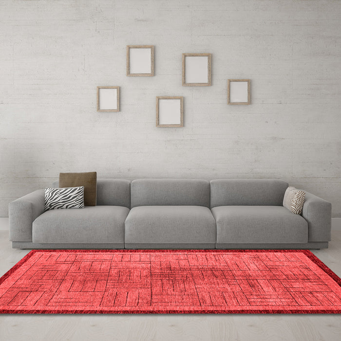 Modern Red Washable Rugs