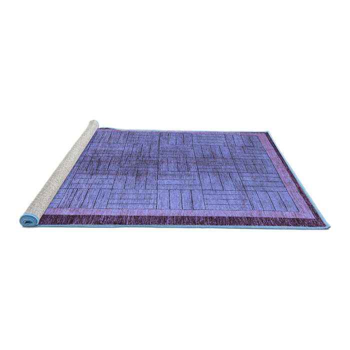Sideview of Machine Washable Abstract Blue Modern Rug, wshabs5053blu