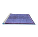 Sideview of Machine Washable Abstract Blue Modern Rug, wshabs5053blu