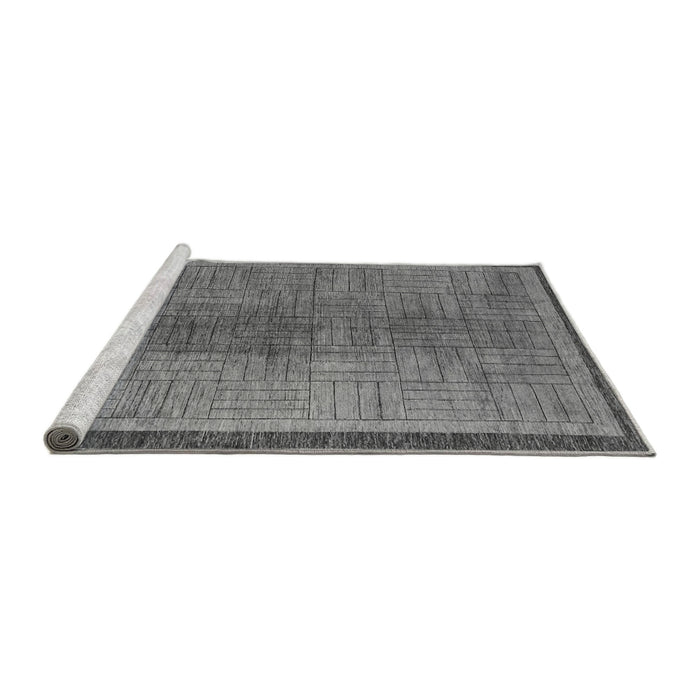 Sideview of Machine Washable Abstract Gray Modern Rug, wshabs5053gry